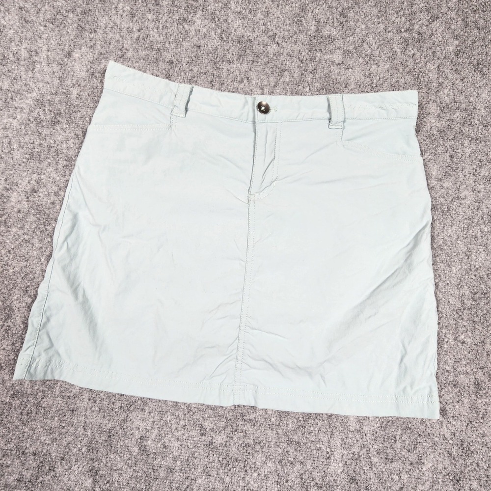 Eddie Bauer Travex Skort Womens 10 Blue‎ Green Hiking Travel Outdoor Skirt Liner